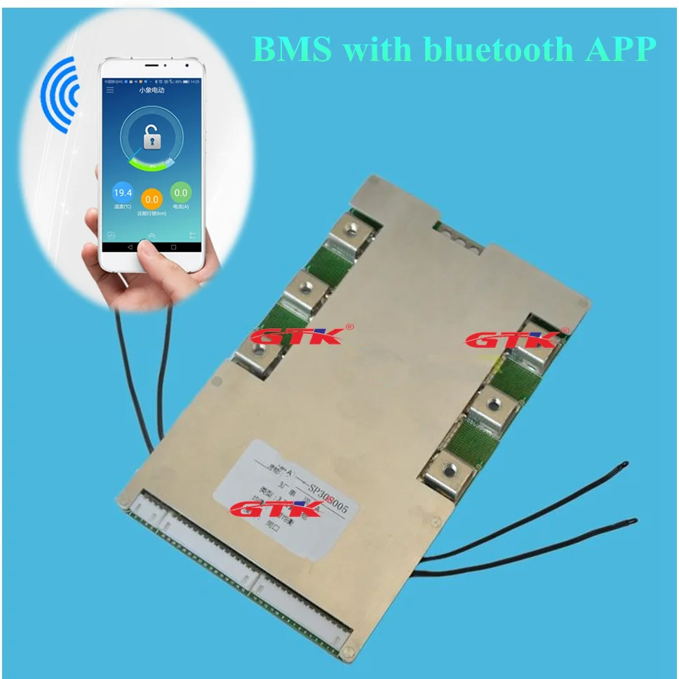 GTK 24S 100A 80A 40A 50A 60A 72V Lifepo4 smart BMS pcb balance 76 8 v 87 6 с поддержкой связи UART android Bluetooth App |