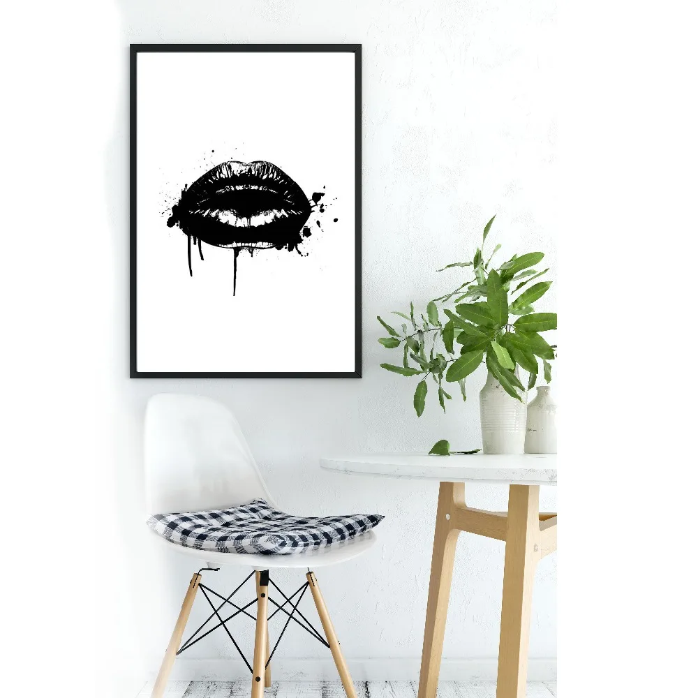 Скандинавская модная Картина на холсте минималистичные черные и белые постеры A4