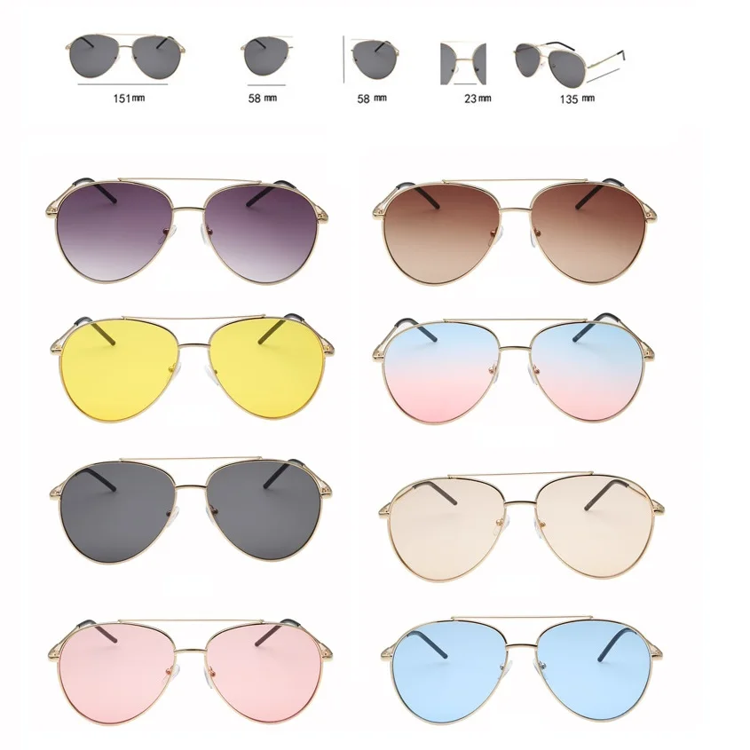 Cubojue Women Sunglasses Men Aviation 151mm Oversized Sun Glasses for Woman Fashion Pilot Ladies Yellow Black Lens | Аксессуары для