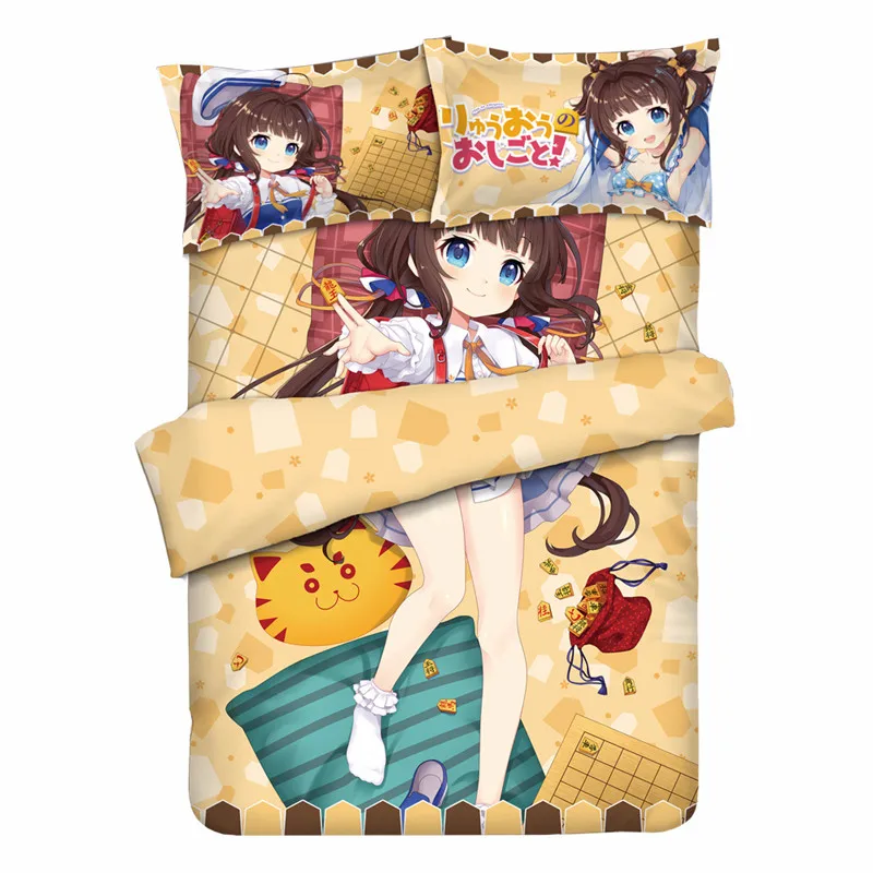 

Ryuoh No Oshigoto! Hinazuru AI Japan Anime Bedding Set 4 Pieces Sheet Duvet Cover Pillowcase Home King Queen Twin