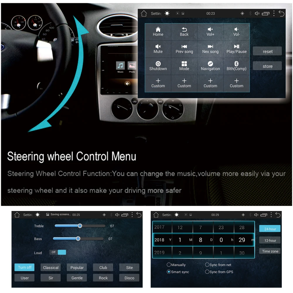 2Din автомобильный стерео GPS 2G + 32G Автомобильный мультимедийный плеер Android Bluetooth