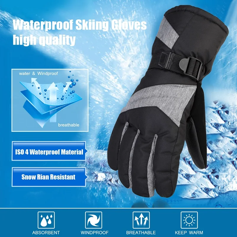 Ski Gloves Men Women Snowboard Waterproof Warm Snow Skiing Glove Outdoor Sport Snowmobile Hiking Motorcycle Riding | Спорт и