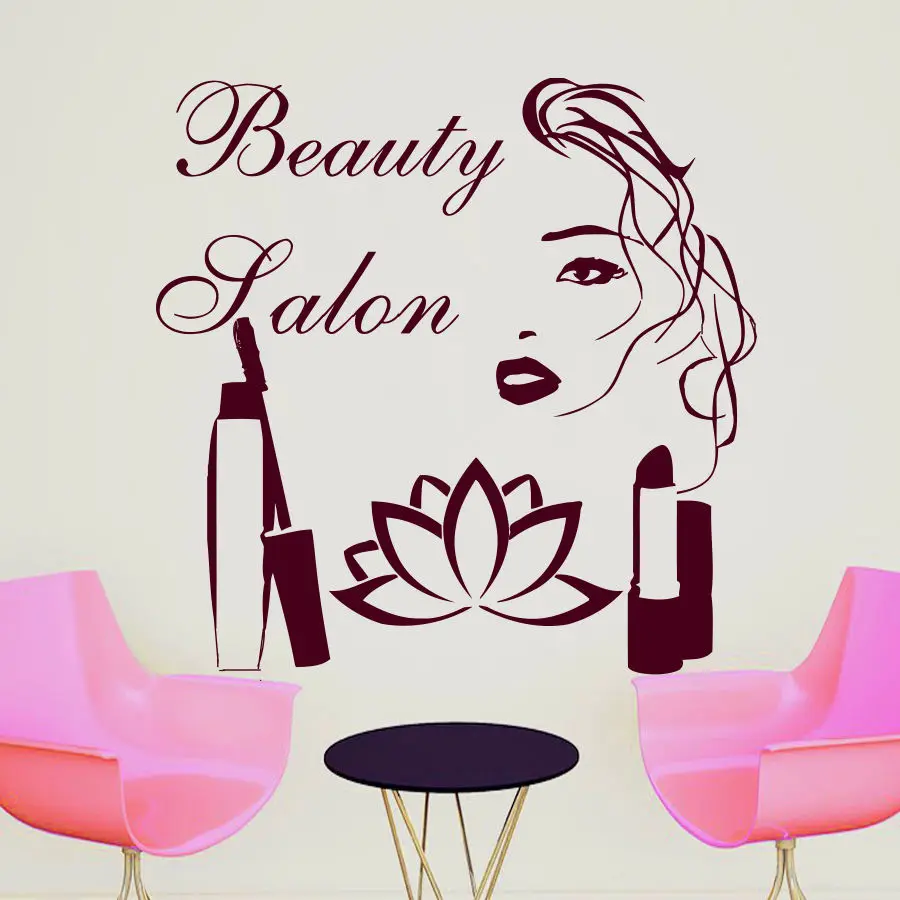 

Wall Decal Quote Beauty Salon Make-Up Girl Woman Decals Vinyl Stickers Art