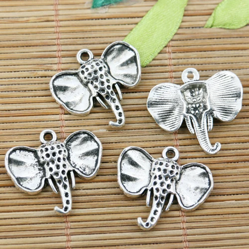 

16pcs tibetan silver color elephant head design charms EF2272