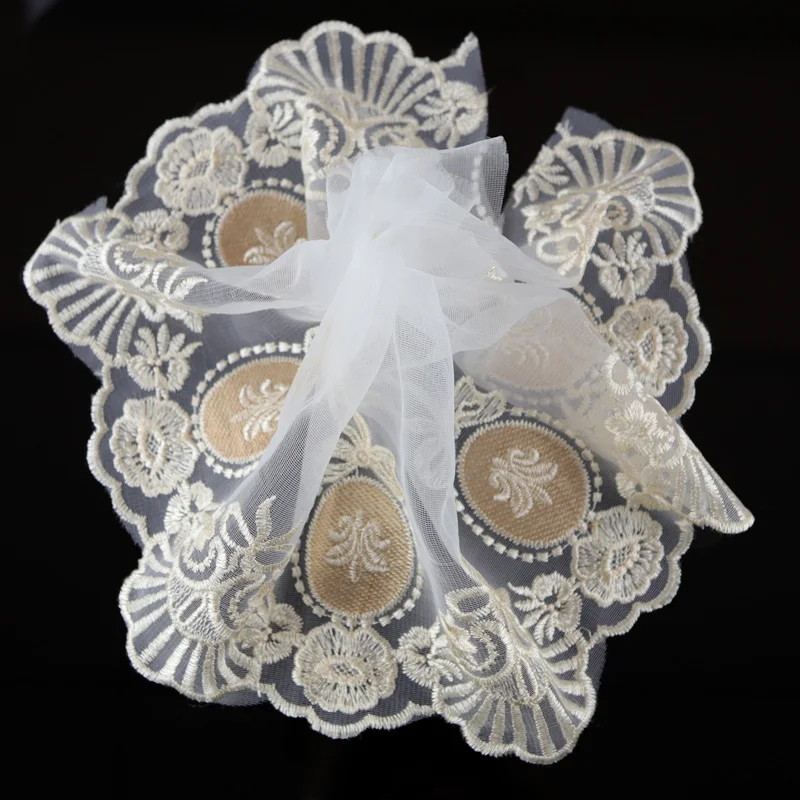 2 ярдов полиэстер гребешок цветок кружева края планки аппликация шитье ремесло