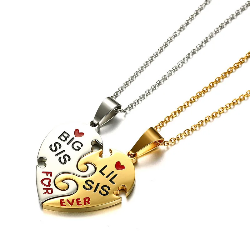 ZORCVENS Interlocked Friendship Heart Pendant for Women Necklace Stainless Steel Female Best Friend Statement Jewelry | Украшения и