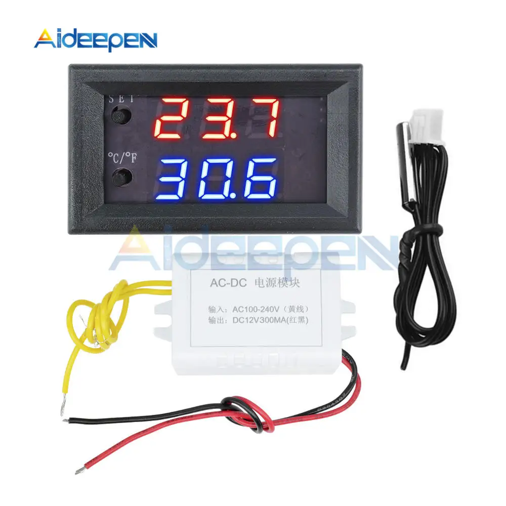 W1209 W1209WK DC 12 В AC 110-220 В термостат контроль температуры светодиодный цифровой термометр термо-переключатель тестер модуль NTC датчик