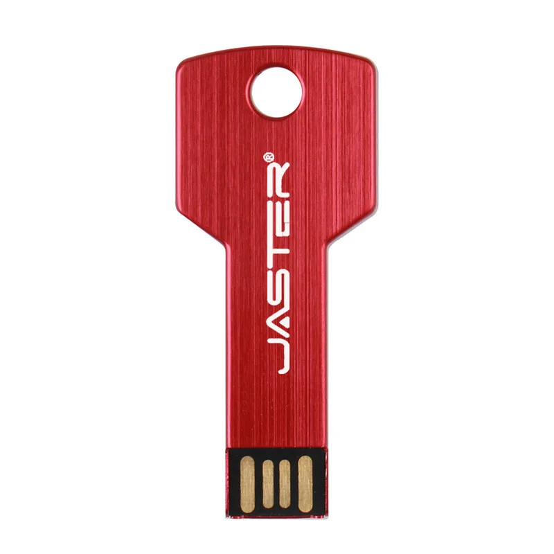 JASTER Металлический Ключ форма USB флэш-накопитель карта памяти брелок Флешка 4 ГБ 8 ГБ 16 ГБ 32 ГБ 64 ГБ U диск подарок(более 10 шт. бесплатный логотип - Цвет: Red