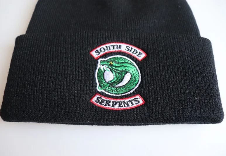 Ривердейл "South Side serpents" шляпы для косплея унисекс Арчи шапочка Кепки мягкие зимние вязанные вышивка шляпа