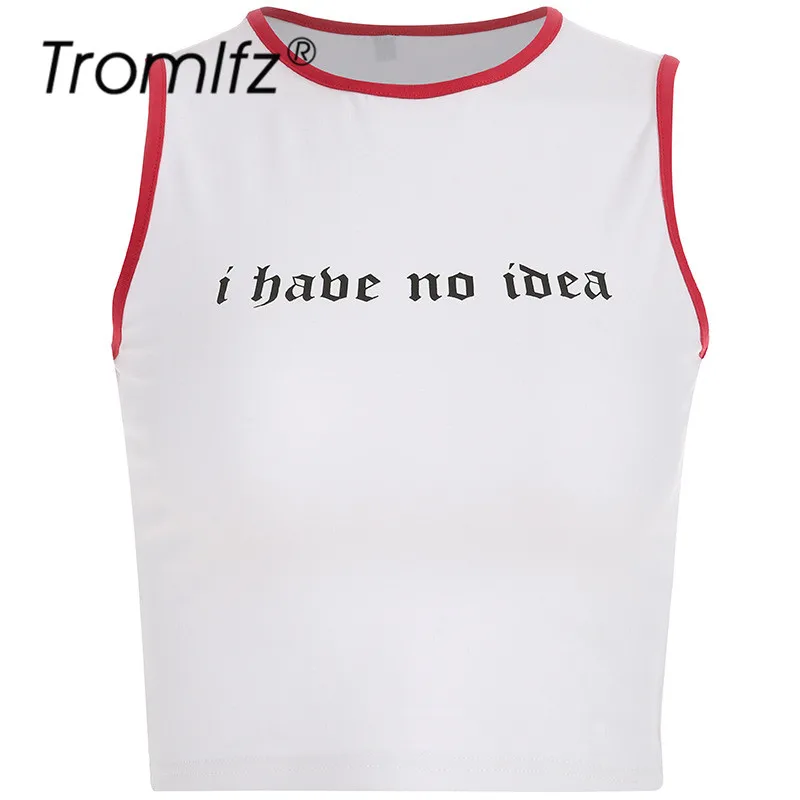 Tromlfz хит 2019 Новый женский сексуальный хлопковый укороченный топ с буквенным