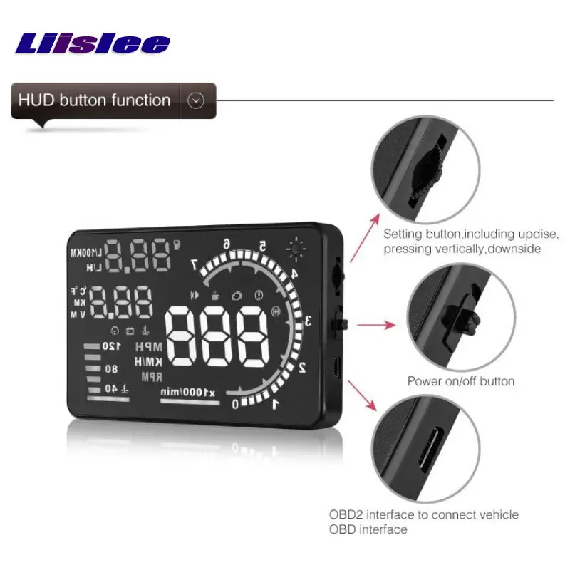 Автомобильные электронные аксессуары Head Up Display OBD HUD Safe Driving Screen Projector Refkecting Windshield для Mazda/Nissan.