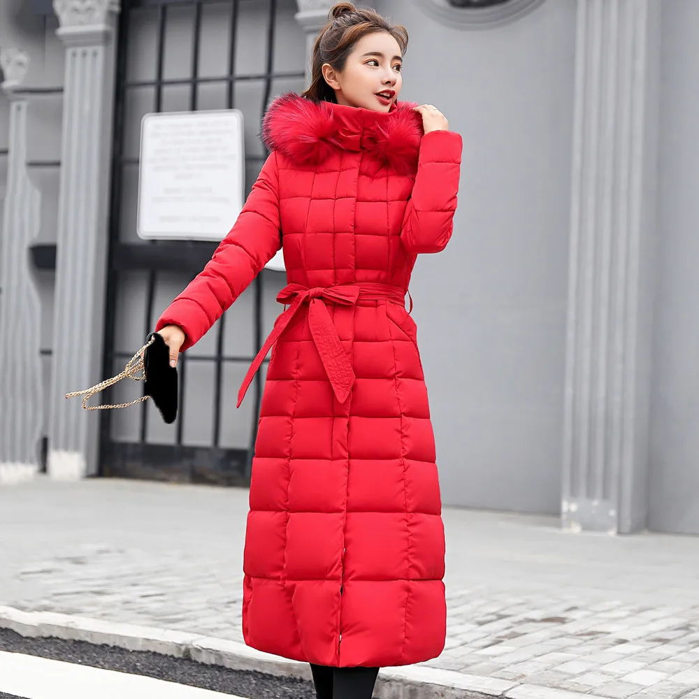 FREE OSTRICH Clothes coat Women Outerwear Fur Hooded Coat Long Cotton-padded Jackets Pocket Coats and Jacket women coat Winter