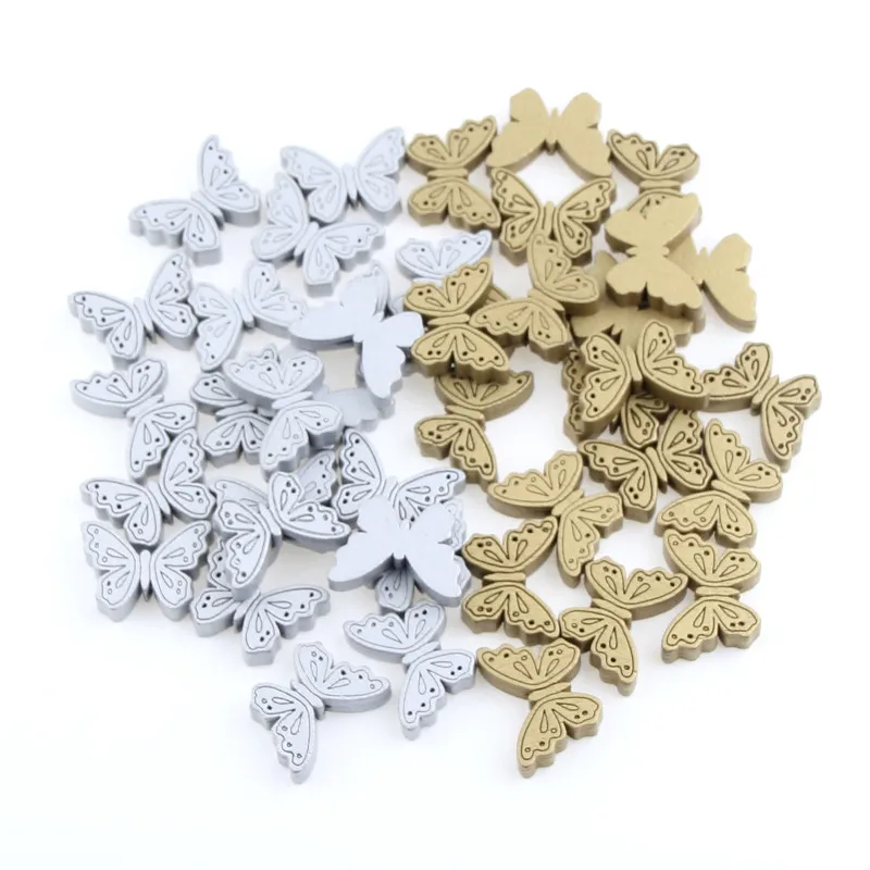 40 шт. в форме бабочки бусины из натурального дерева ручной работы Свободные Spacer