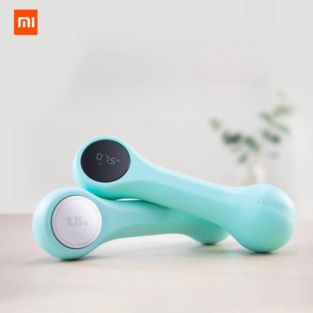 XIAOMI Mijia Move It Beat 2x0,5/0,75 кг/1,0 кг портативный мини USB Перезаряжаемый умный спортивный гантель оборудование для фитнеса H20 - Цвет: 0.5KG-Green