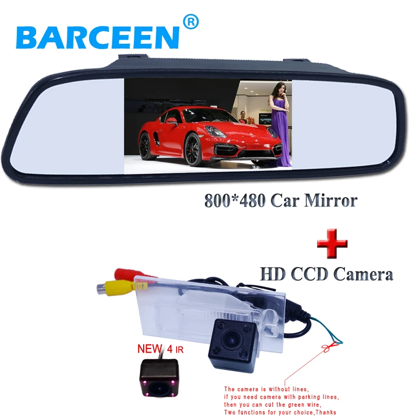 

HD CCD car reversing camera with 4 IR 170 angle +universal 800*480 resolution 4.3." car rear morror fit for FIAT freemontCar