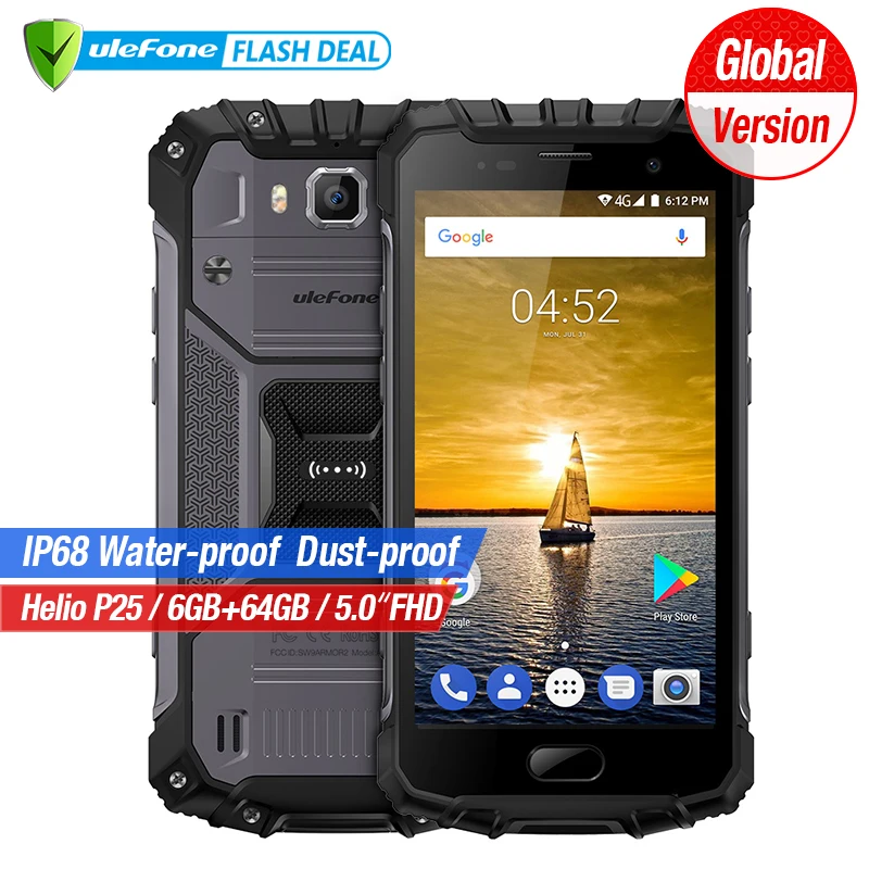Ulefone Armor 2 6 ГБ Оперативная память 64 Встроенная Водонепроницаемый IP68 мобильный