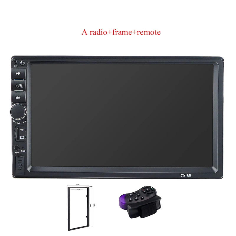 frame and remote Авторадио 2Din Автомагнитола Кош рекордер 7 дюймов сенсорный экран автомобильный аудио Bluetooth FM Камера заднего вида 7018B MP5 мультимидио плеер - Цвет: frame and remote