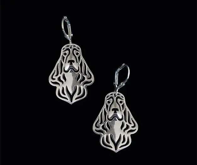 

hollow fashion English Cocker Spaniel Drop Earrings Pet Dog Earrings for women girls cute Christmas gift jewelry