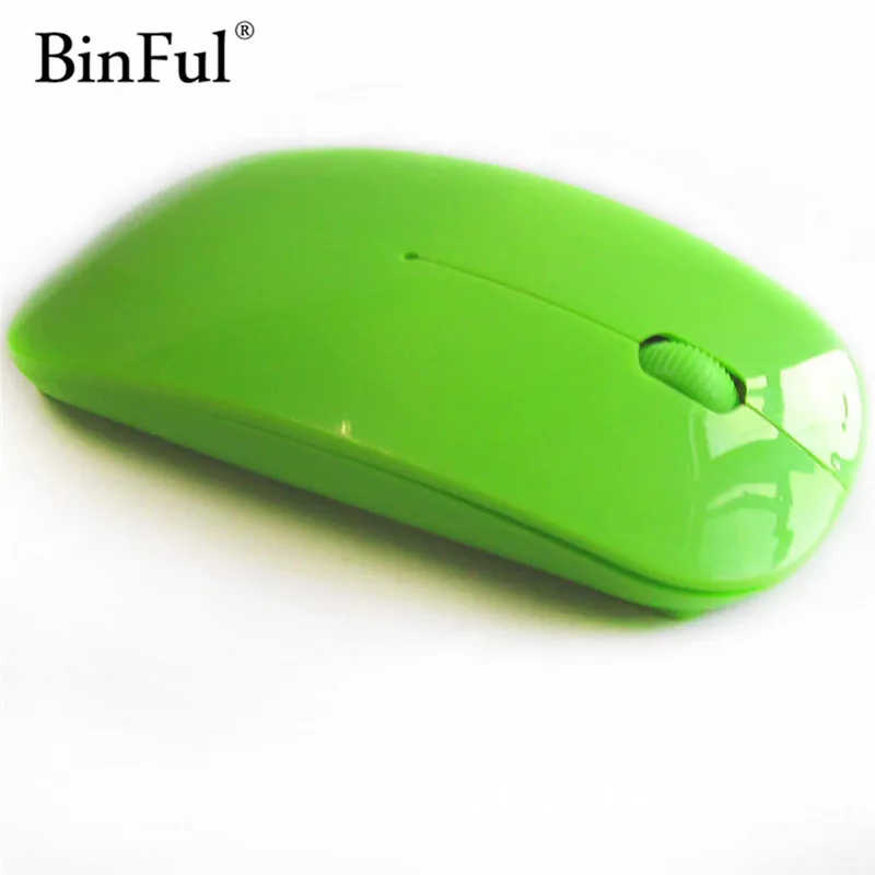 BinFul 2 4G Беспроводная оптическая мышь мыши 7 цветов ультра-тонкая USB приемник для