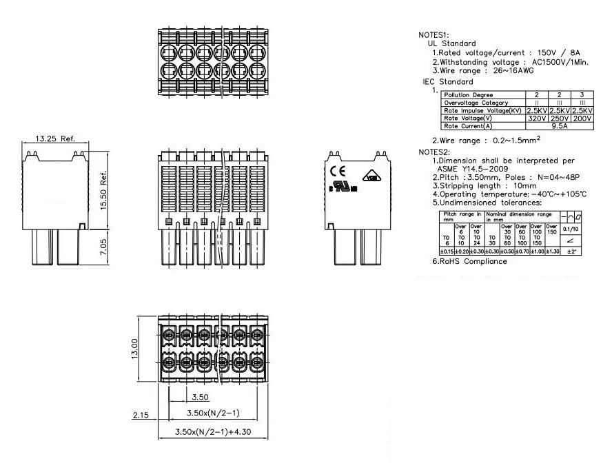 KF2EDGKNH 3,5 2P~ 12P PCB вставные клеммные блоки 15EDGKNH 3,5 мм 4PIN~ 24PIN FMCD 1,5/3-ST-3, 5-1738814 Феникс дегсон