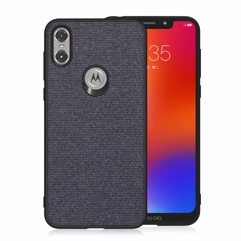 Blue SRHE для Motorola Moto One P30 Play чехол Чехол винтажная ткань силикон полное заднее покрытие для Moto P30 Play/Moto One XT1941 - Цвет: Blue