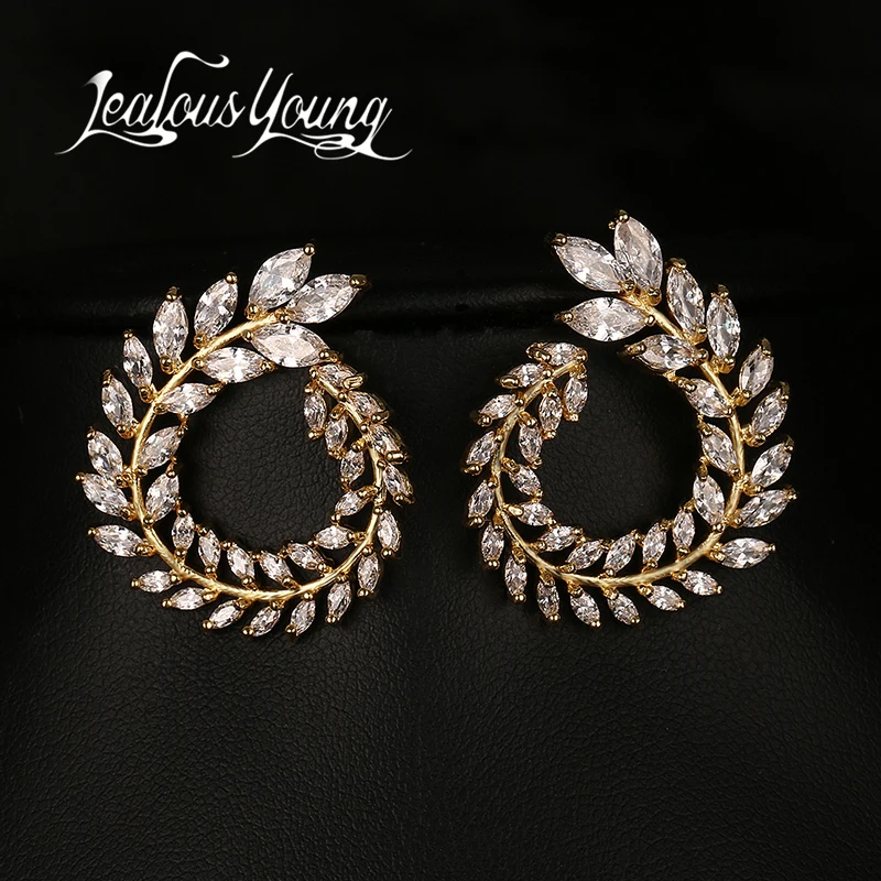 Дешевые женские серьги гвоздики высокого качества AAA чистый цвет кубический