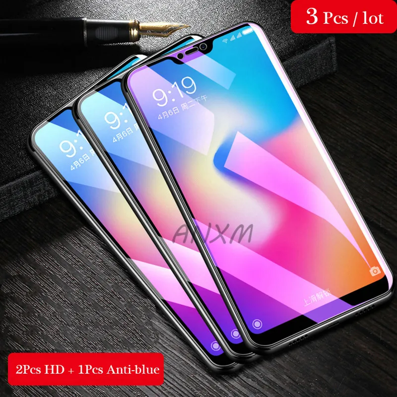 

3Pcs Tempered Glass for Xiaomi Redmi note 6 Pro Screen Protector Full Cover Glass For Xiaomi Redmi 6A note 6 Pro Protective Film
