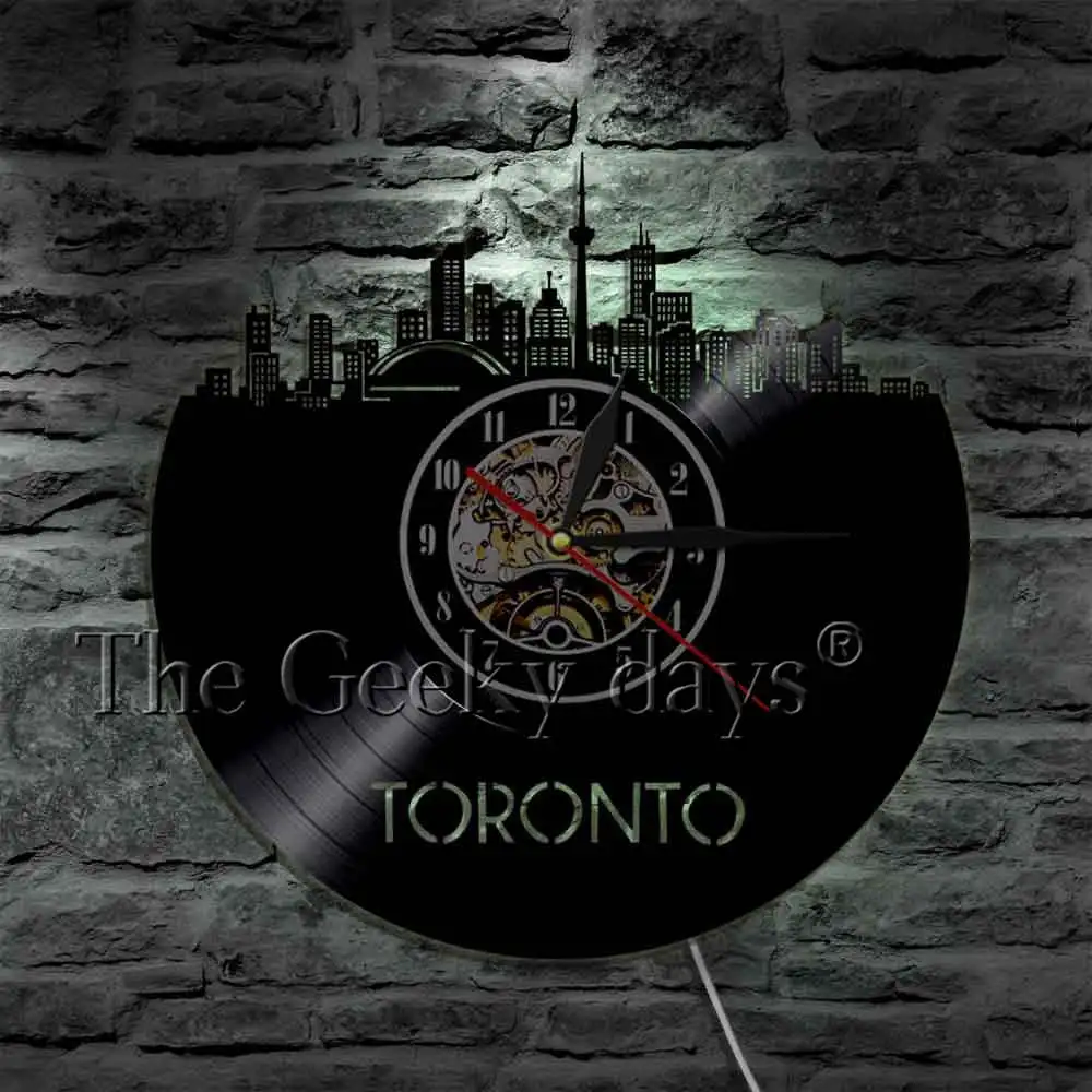 Toronto Skyline настенное искусство домашний декор настенные часы Канада городской