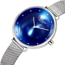 Reloj Mujer Elegante синие и серебристые стальные часы браслет CURREN новые
