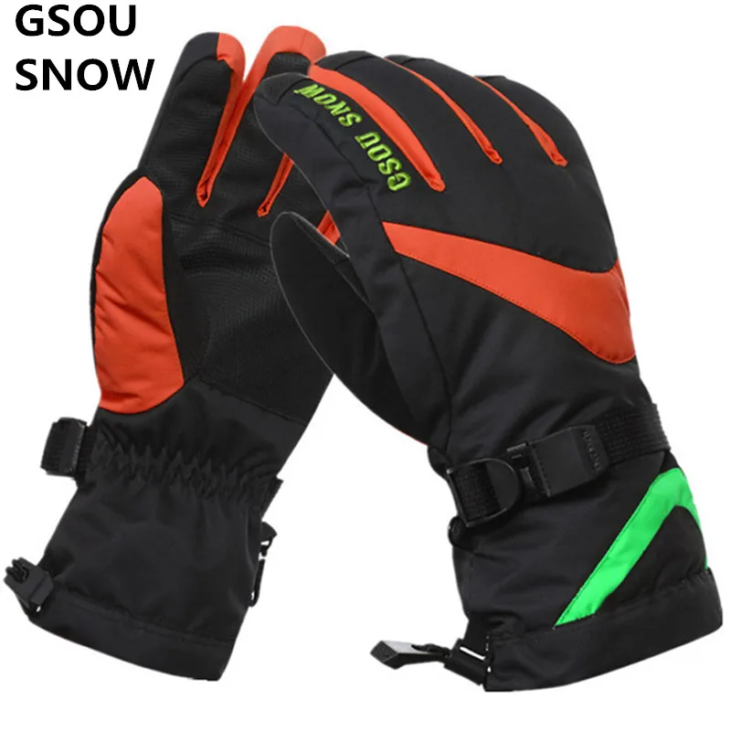 Gsou снег люди Сенсорный экран лыжные перчатки зимние мужские Водонепроницаемый