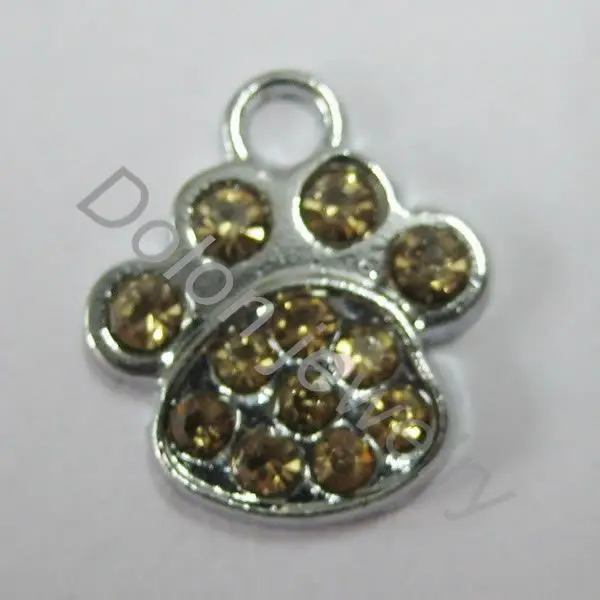 4 шт. смешанные цвета никель Размер собака или кошка лапа печать амулеты животное