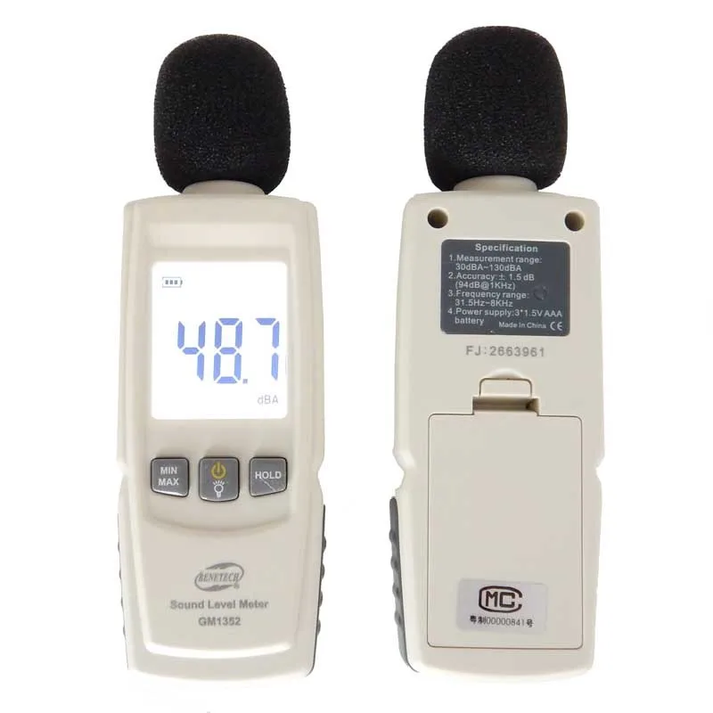 Цифровой измеритель уровня звука GM1352 30 130dB шума в децибелах ЖК экран noisemeter|digital sound