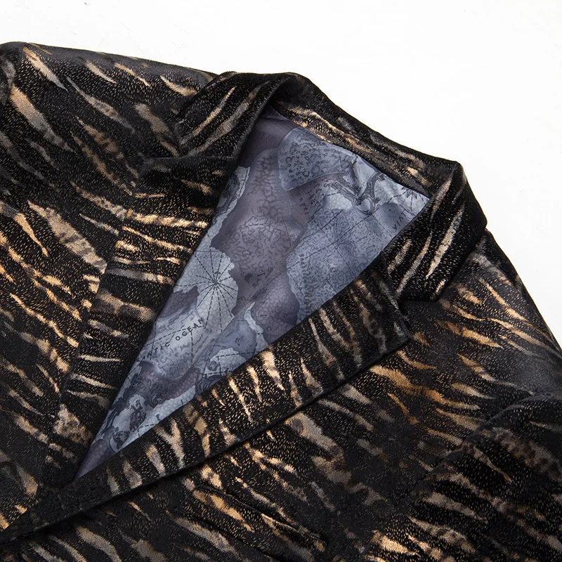 2017 высокое качество известный бренд золотой Повседневный Блейзер мужской