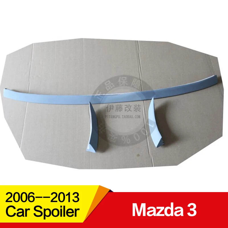 Подходит для Mazda 3, спойлер 2006 07 08 09 10 11 12 13 лет, 3 шт., полиуретановый пластик, аксессуары для автомобиля, без перфорации