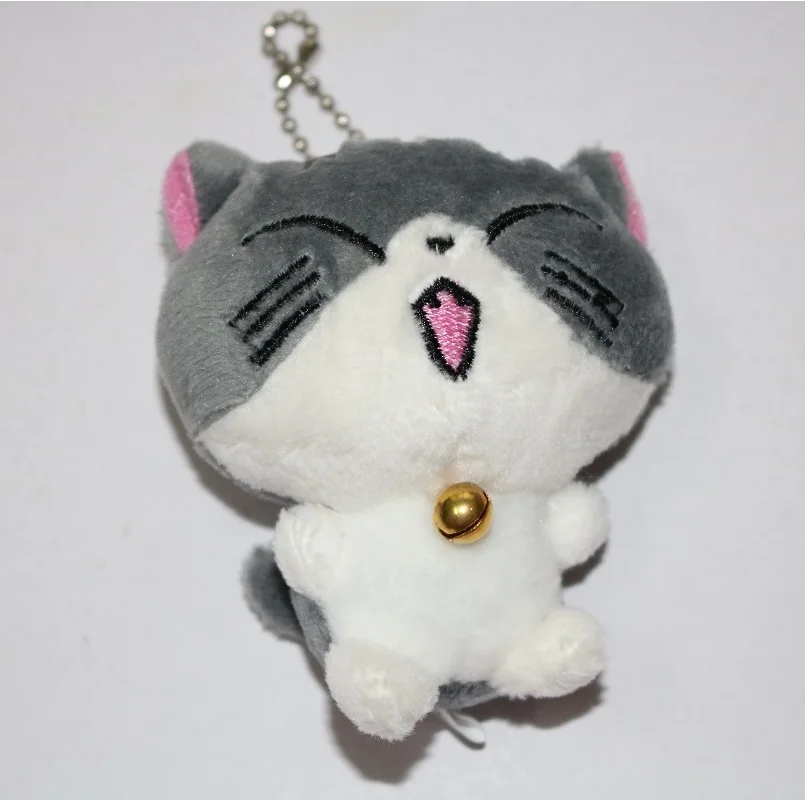H 5cm Kawaii серый сидя 9 см кошка плюшевые мягкие игрушки, букет подарок мягкая плюшевая кошка кукла, брелок с котом плюшевая игрушка цветок кошка кукла подарок - Цвет: H 5cm