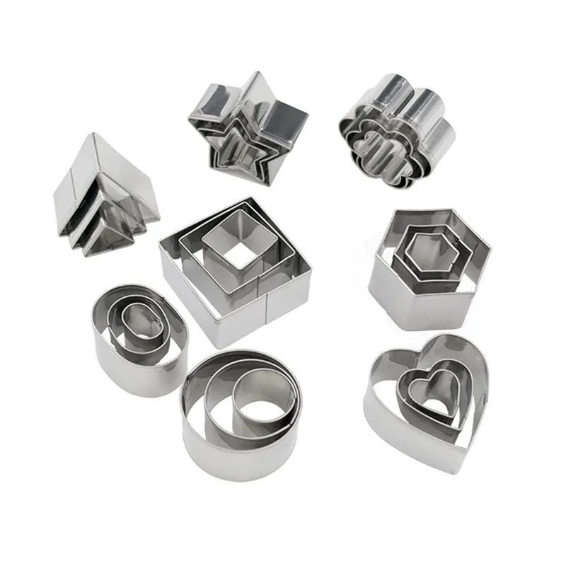 Stainless Steel Biscuit Mould Handmade DIY Tools Graphic Pies 24 Pieces Baking Utensils Kitchenware Holiday Gifts | Дом и сад
