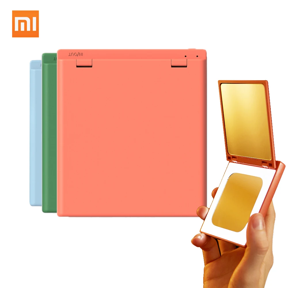 XIAOMi VH, зеркало для макияжа, мини, карманное, портативное, маленькое, для макияжа, двойное внешнее зеркало с зарядкой, мобильное, мощное, светодиодный, с зеркалами, power Bank