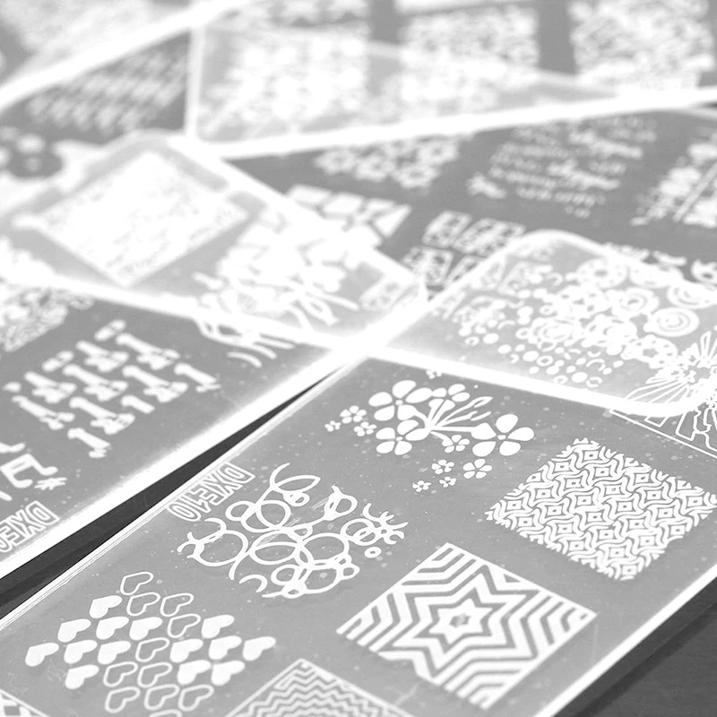 Дизайн ногтей штамп штамповки пластины комплект DIY украшения лак шаблон