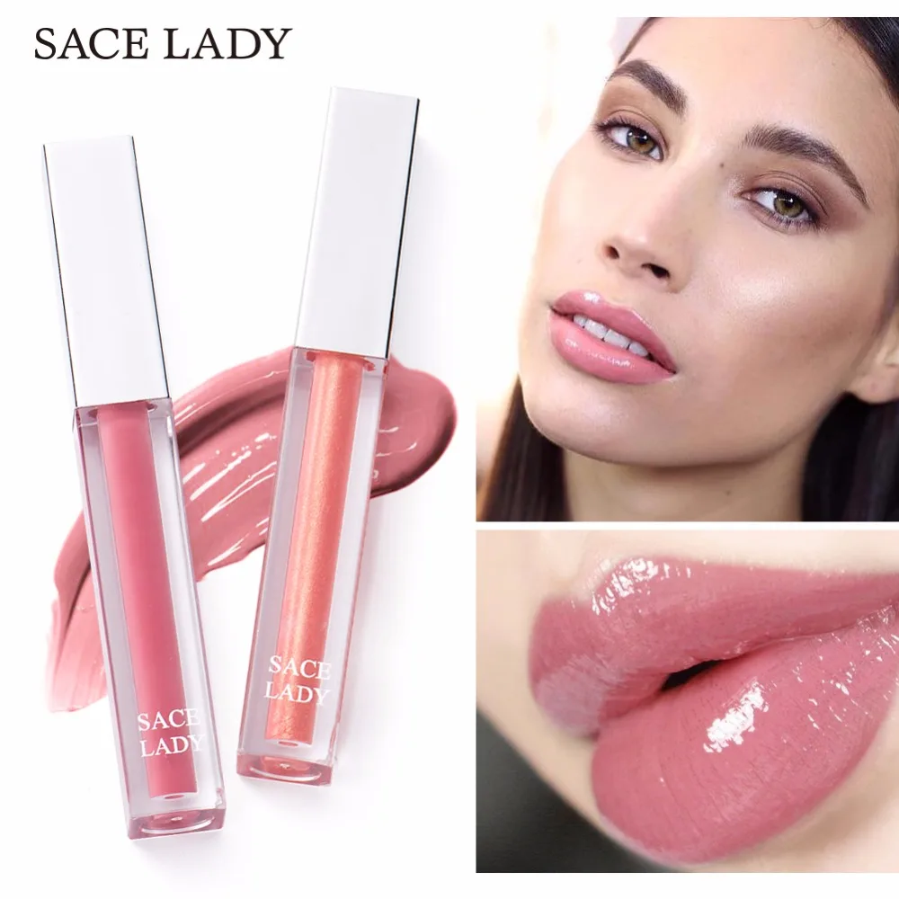 SACE LADY Full Lips зеркальный оттеночный блеск для губ телесный 9 цветов долговечный женский влажный блеск Губная Помада Жидкая глазурь для губ Макияж