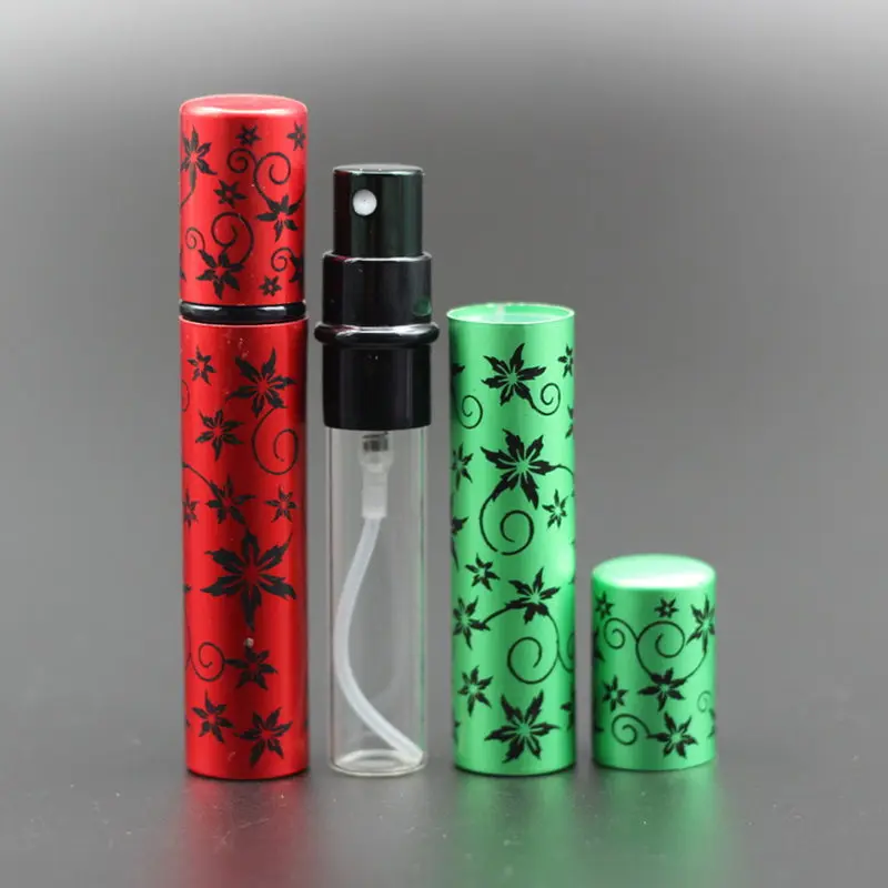 100 шт./лот насос 8 мл Заправляемый алюминиевый стеклянный флакон для духов с