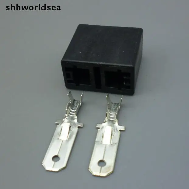 Shhworldsea 10/50/100/500setse 2 pin p H7 гнездо для лампы с углом поворота штекер пластиковый