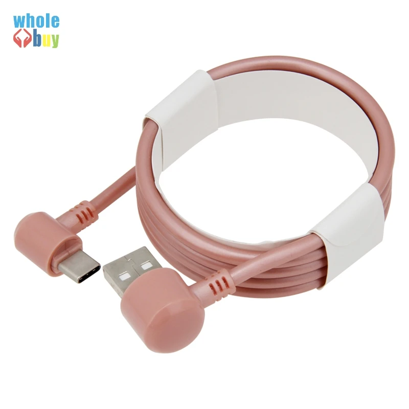 50 шт./лот красочный круглый 2 боковой локоть игровой кабель 1 м 3 Micro Usb 5pin 8pin Type C для