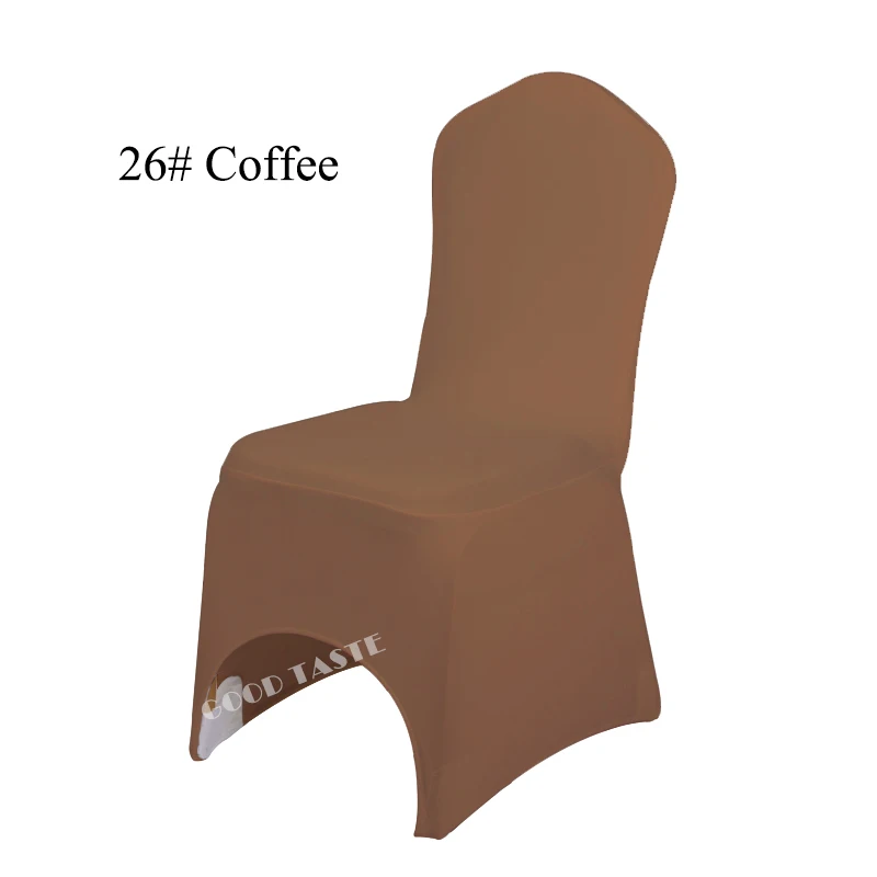 Coffee Лайкра Чехлы для стульев 100 шт. Популярные стрейч железа корпоратив Чехлы для стульев для свадебного банкета брак и Юбилей празднование - Цвет: Coffee