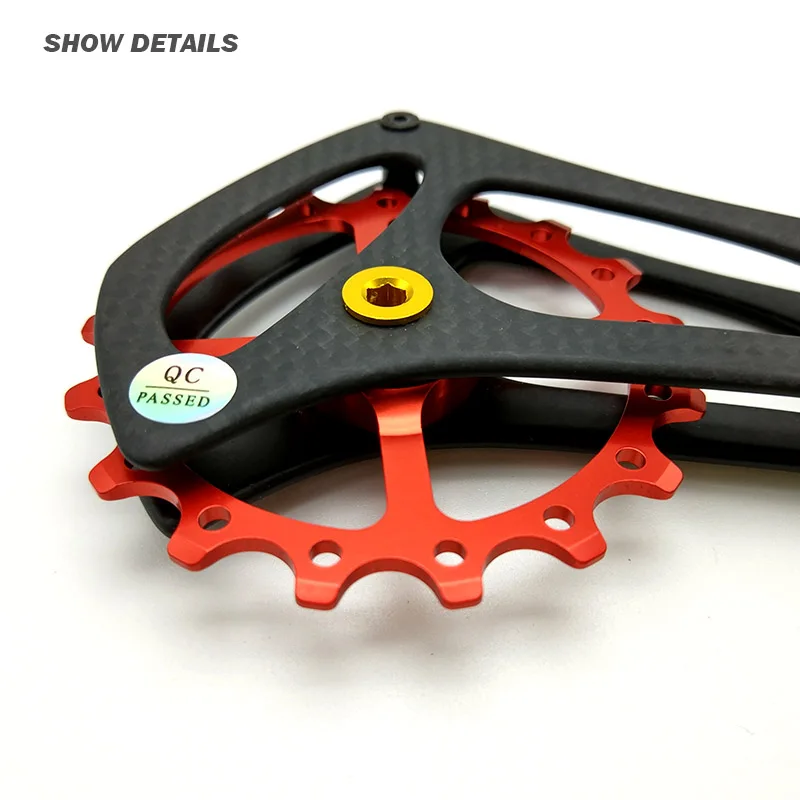 

FETESNICE Bike Derailleur 17T Carbon Fiber BiKE Rear Derailleur Wheel Set MTB bike Guide Wheel