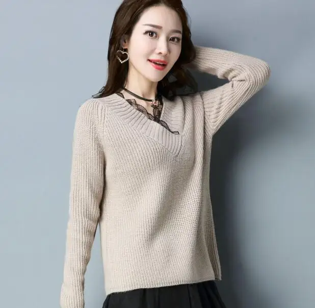 Sweater Women Pullover Long Sleeve Knitted jumper Sexy Tops Winter Women's Sweaters Knitwear Pull Femme 2019 | Женская одежда