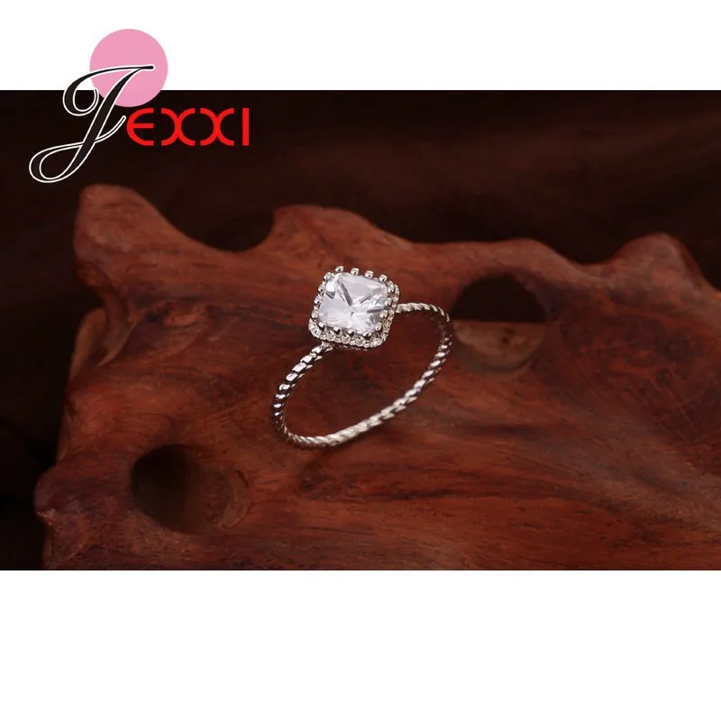 925 Sterling Silver Ring Sports Style Quartet Crystal Cubic Zirconia Round Thanksgiving Surprise Gift For Women Wedding | Украшения и