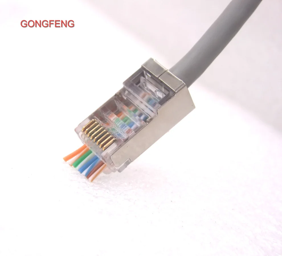 GONGFENG 100 шт. Новый горячий разъем RJ45 8P8C сквозное отверстие более пяти видов