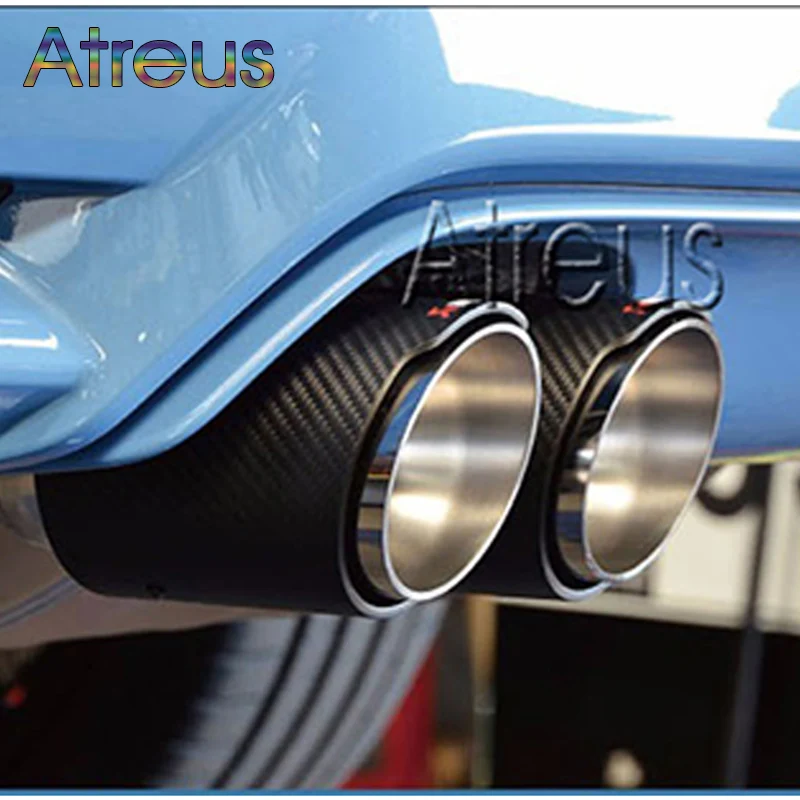 Atreus 2 шт. для Volkswagen Passat B7 CC VW CC Tiguan MK1 MK2 2011- углеродное волокно Akrapovic наконечник выхлопной трубы автомобиля
