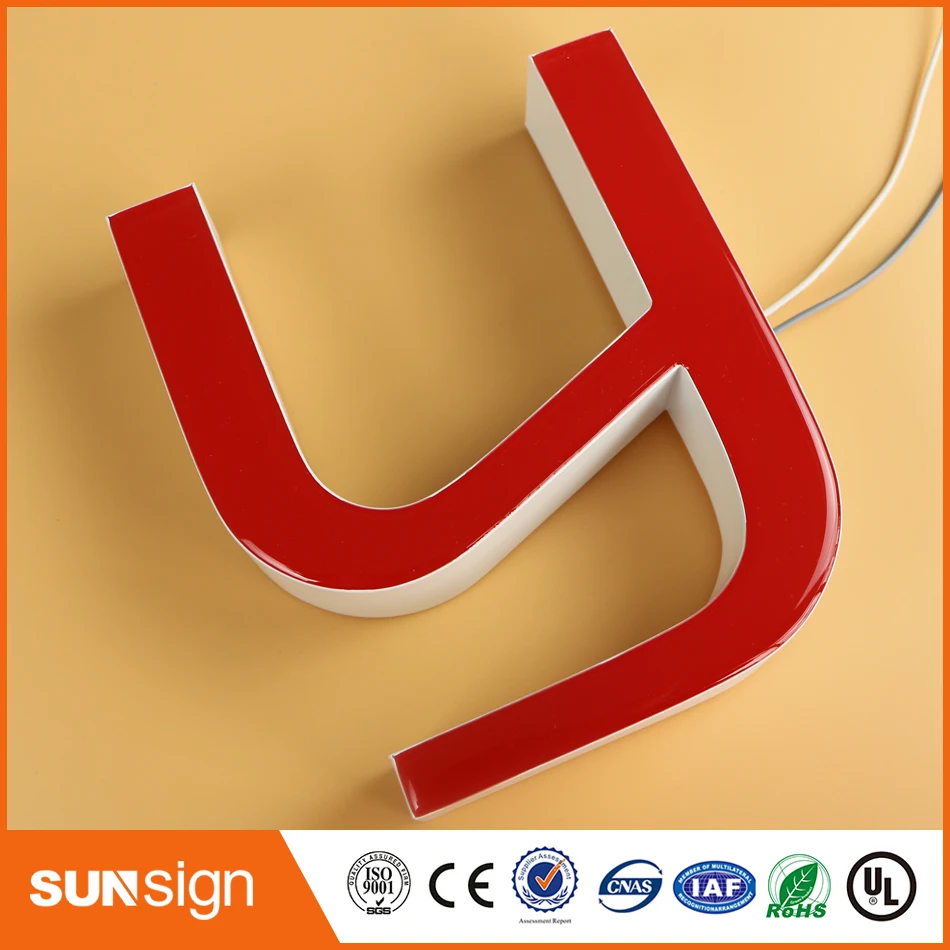 Открытый Водонепроницаемый эпоксидной смолы СВЕТОДИОДНЫЕ буквы алфавита