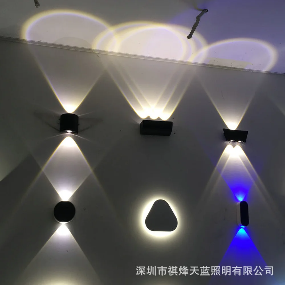 Овальная креативная светодиодная настенная лампа 2 Вт 6 вертикальный и нижний